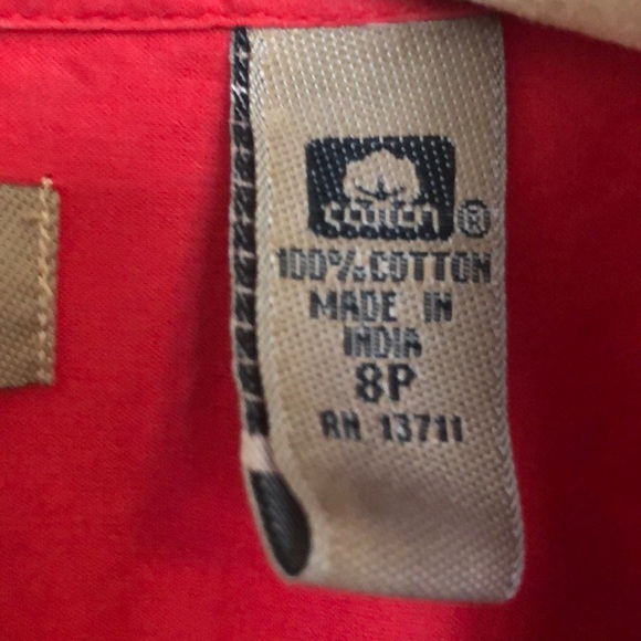 i.e.Petite Breezy Cotton Button-down in a Cool Red - Picture 4 of 11